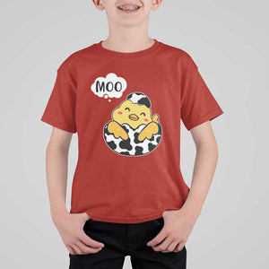 MOO Funny Chicken Fake Cow T Shirt For Kid TS09 Red Print Your Wear