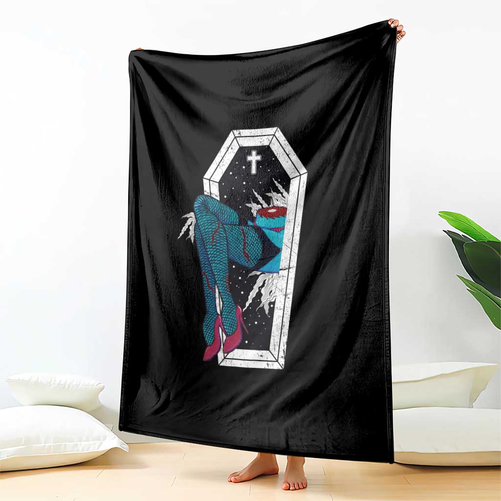 Creepy Halloween Throw Blanket Sexy Zombie Legs Flash Tattoo Coffin TS09 Print Your Wear
