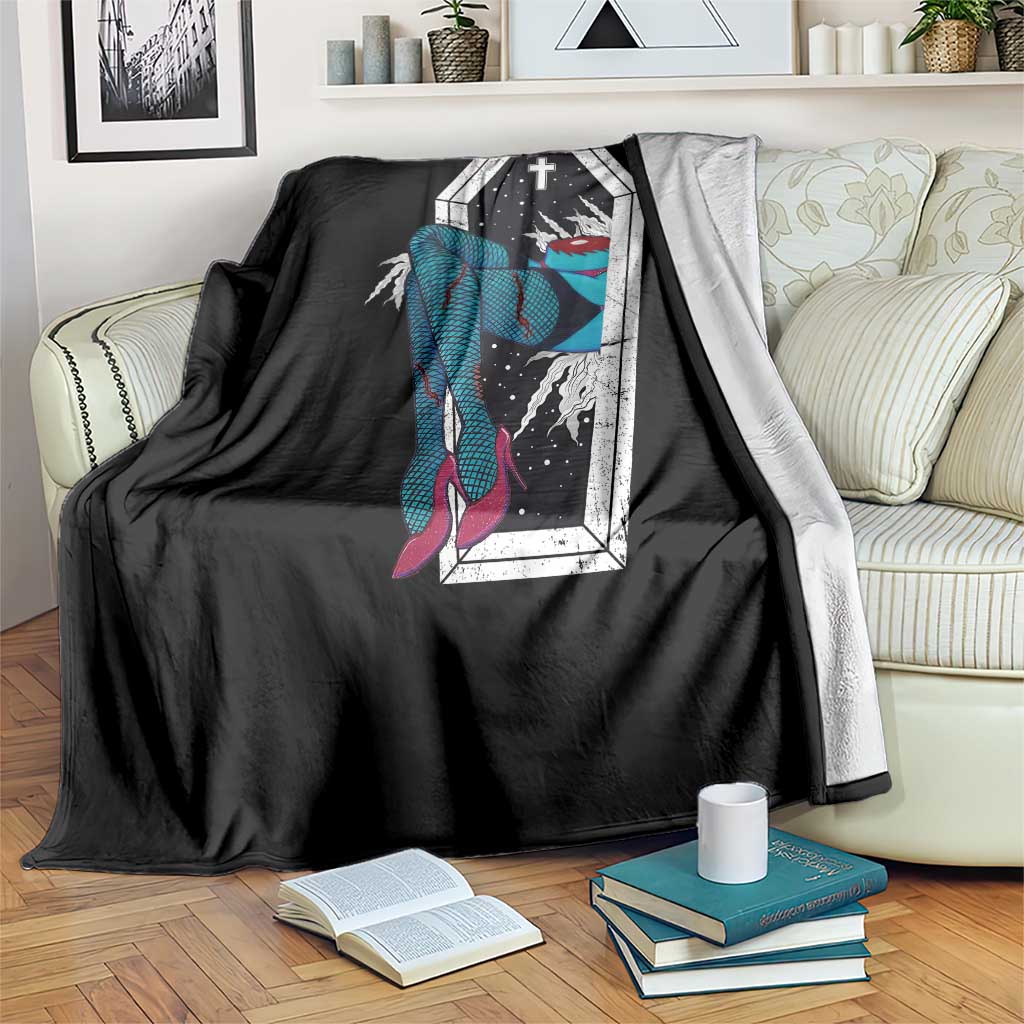 Creepy Halloween Throw Blanket Sexy Zombie Legs Flash Tattoo Coffin TS09 Print Your Wear