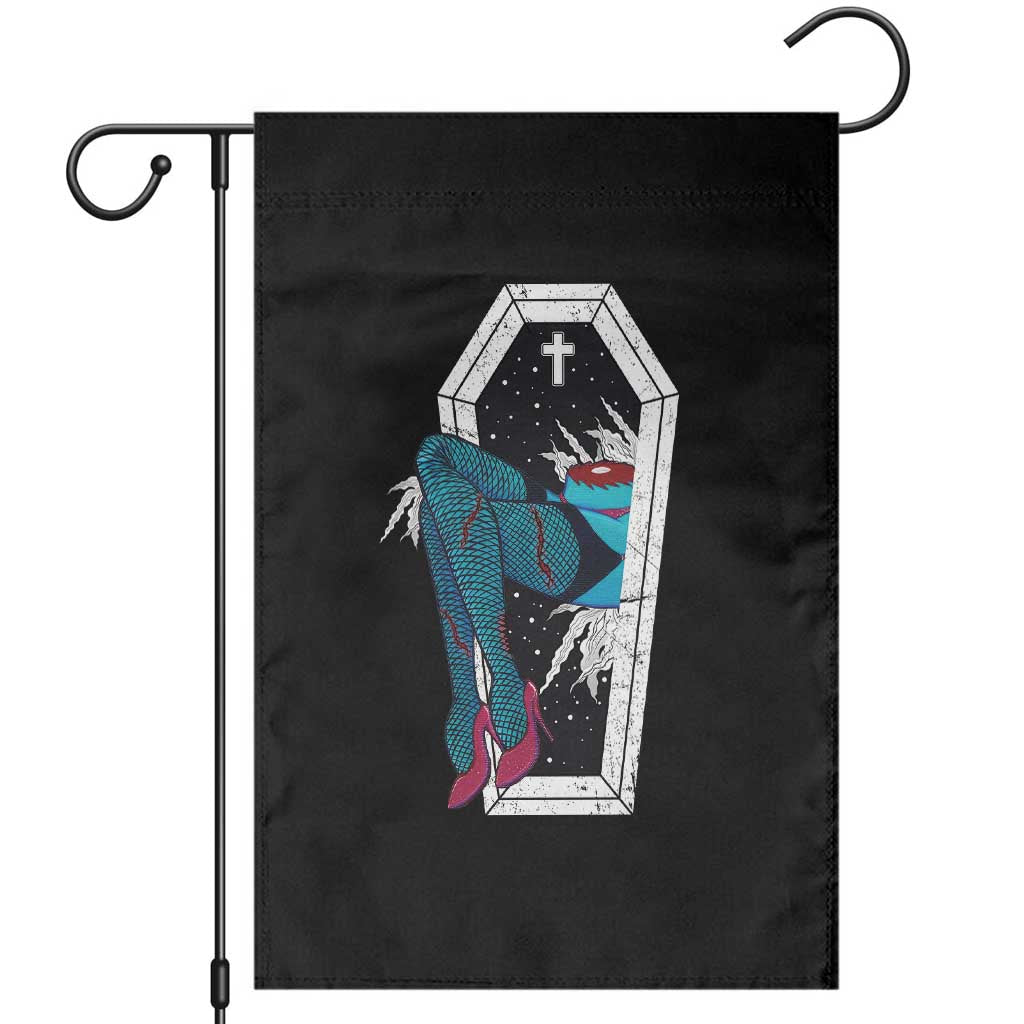 Creepy Halloween Garden Flag Sexy Zombie Legs Flash Tattoo Coffin TS09 Black Print Your Wear