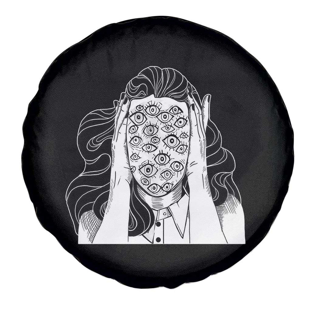 Creepy Aesthetic All Eyes On Me Psycho Girl Spare Tire Cover TS09 Print Your Wear