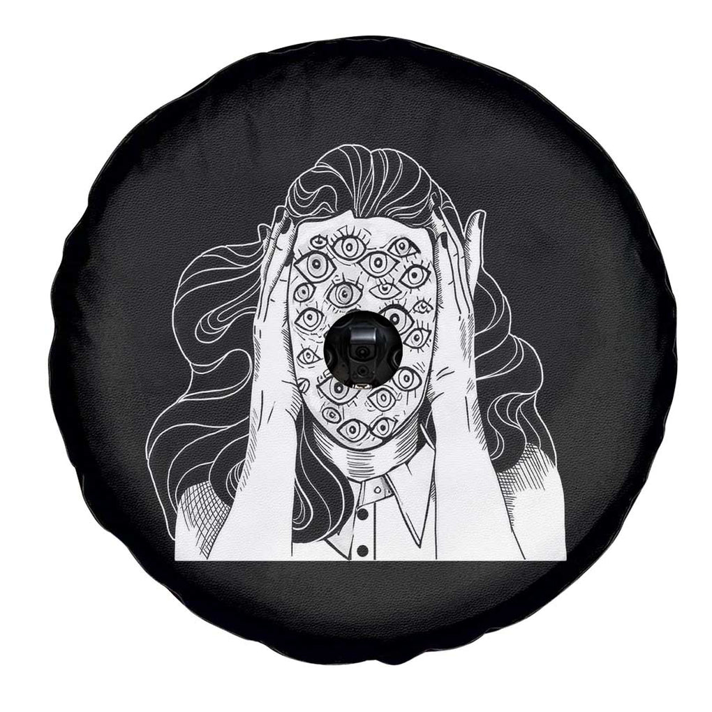 Creepy Aesthetic All Eyes On Me Psycho Girl Spare Tire Cover TS09 Print Your Wear