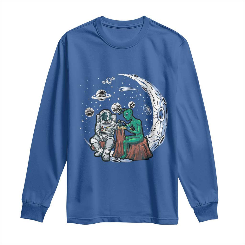 Funny Alien Ink Astronaut Outer Space Long Sleeve Shirt TS09 Royal Blue Print Your Wear