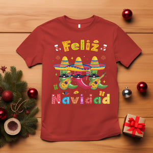 Feliz Navidad Mexican Fiesta Hot Pepper Guitar Party T Shirt TS09 Red Printyourwear