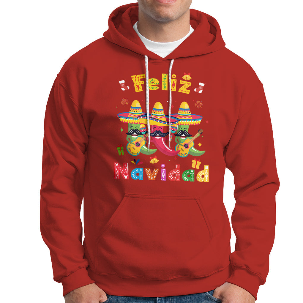 Feliz Navidad Mexican Fiesta Hot Pepper Guitar Party Hoodie TS09 Red Printyourwear