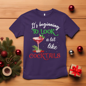 It's Beginning To Look A Lot Like Cocktails Funny Christmas T Shirt TS09 Purple Printyourwear