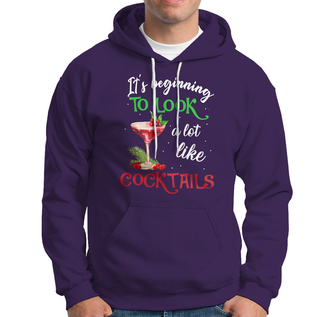It's Beginning To Look A Lot Like Cocktails Funny Christmas Hoodie TS09 Purple Printyourwear
