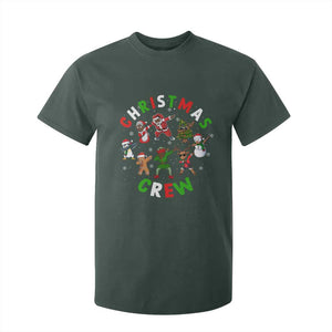 Black Christmas Crew T Shirt For Kid Dabbing Black African American Santa Reindeer Snowman TS09 Dark Forest Green Print Your Wear