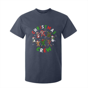 Black Christmas Crew T Shirt For Kid Dabbing Black African American Santa Reindeer Snowman TS09 Navy Print Your Wear