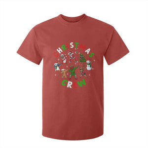 Black Christmas Crew T Shirt For Kid Dabbing Black African American Santa Reindeer Snowman TS09 Red Print Your Wear