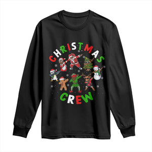 Black Christmas Crew Long Sleeve Shirt Dabbing Black African American Santa Reindeer Snowman TS09 Black Print Your Wear