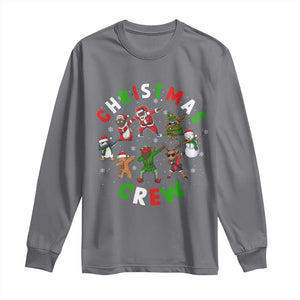 Black Christmas Crew Long Sleeve Shirt Dabbing Black African American Santa Reindeer Snowman TS09 Charcoal Print Your Wear