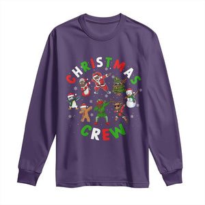 Black Christmas Crew Long Sleeve Shirt Dabbing Black African American Santa Reindeer Snowman TS09 Purple Print Your Wear