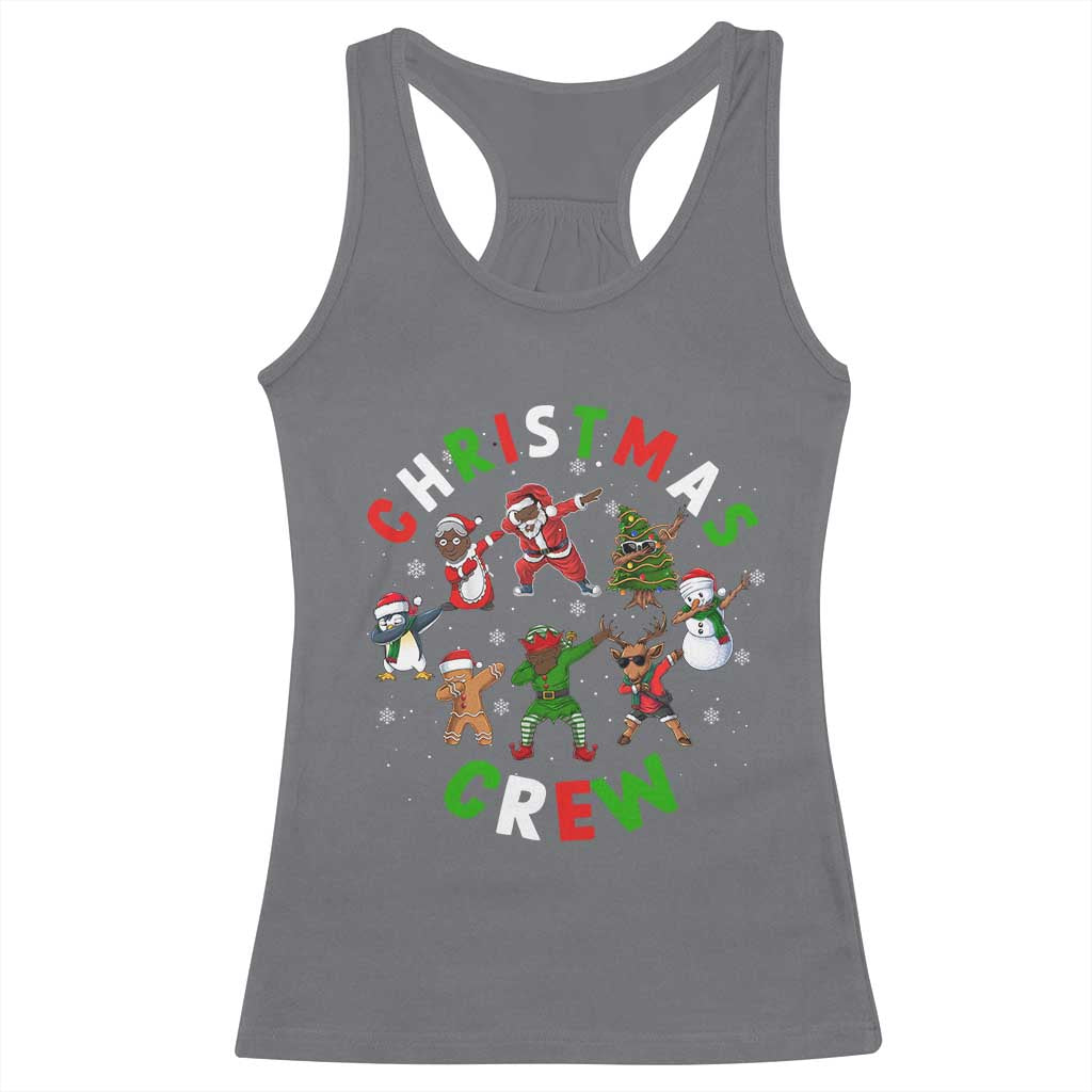 Black Christmas Crew Racerback Tank Top Dabbing Black African American Santa Reindeer Snowman TS09 Charcoal Print Your Wear