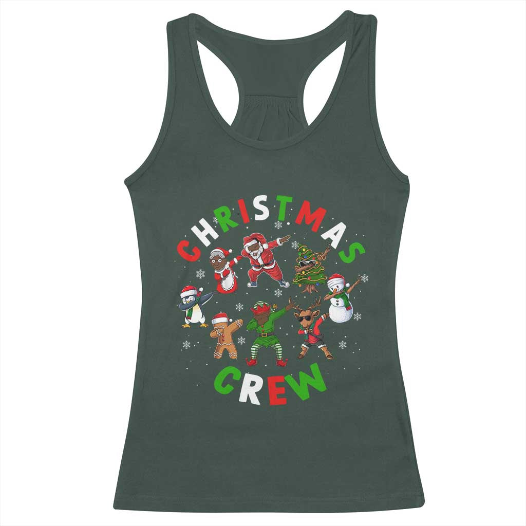 Black Christmas Crew Racerback Tank Top Dabbing Black African American Santa Reindeer Snowman TS09 Dark Forest Green Print Your Wear