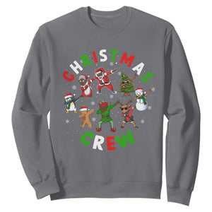 Christmas Crew Black African American Santa Reindeer Snowman Dabbing Sweatshirt TS09 Charcoal Printyourwear