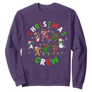Christmas Crew Black African American Santa Reindeer Snowman Dabbing Sweatshirt TS09 Purple Printyourwear