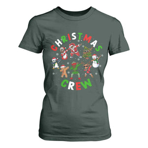Black Christmas Crew T Shirt For Women Dabbing Black African American Santa Reindeer Snowman TS09 Dark Forest Green Print Your Wear