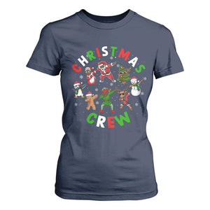 Black Christmas Crew T Shirt For Women Dabbing Black African American Santa Reindeer Snowman TS09 Navy Print Your Wear
