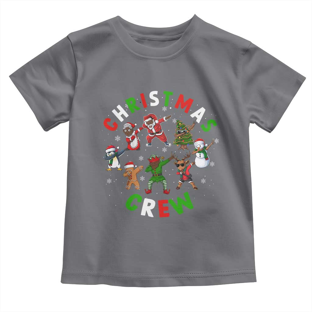 Black Christmas Crew Toddler T Shirt Dabbing Black African American Santa Reindeer Snowman TS09 Charcoal Print Your Wear
