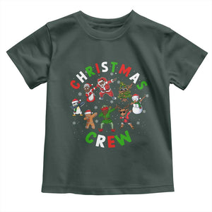 Black Christmas Crew Toddler T Shirt Dabbing Black African American Santa Reindeer Snowman TS09 Dark Forest Green Print Your Wear