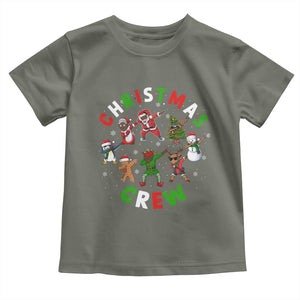 Black Christmas Crew Toddler T Shirt Dabbing Black African American Santa Reindeer Snowman TS09 Military Green Print Your Wear