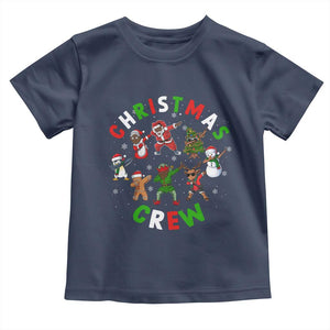 Black Christmas Crew Toddler T Shirt Dabbing Black African American Santa Reindeer Snowman TS09 Navy Print Your Wear