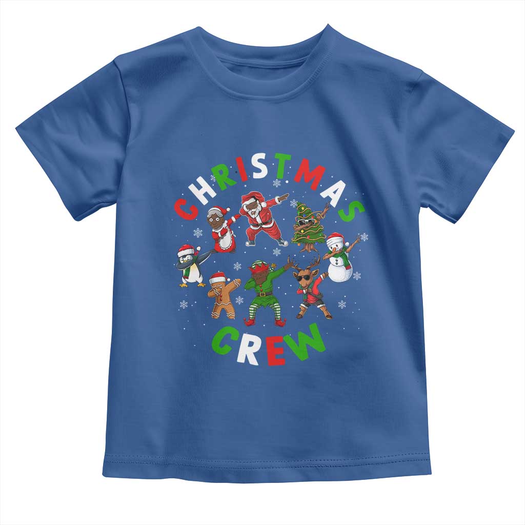 Black Christmas Crew Toddler T Shirt Dabbing Black African American Santa Reindeer Snowman TS09 Royal Blue Print Your Wear