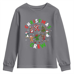 Black Christmas Crew Youth Sweatshirt Dabbing Black African American Santa Reindeer Snowman TS09 Charcoal Print Your Wear