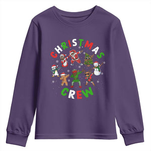 Black Christmas Crew Youth Sweatshirt Dabbing Black African American Santa Reindeer Snowman TS09 Purple Print Your Wear