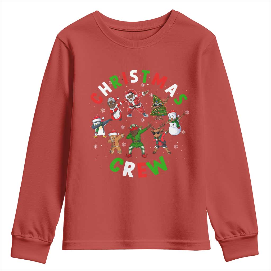 Black Christmas Crew Youth Sweatshirt Dabbing Black African American Santa Reindeer Snowman TS09 Red Print Your Wear