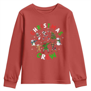 Black Christmas Crew Youth Sweatshirt Dabbing Black African American Santa Reindeer Snowman TS09 Red Print Your Wear