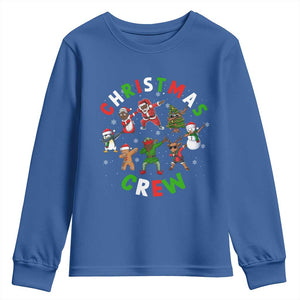 Black Christmas Crew Youth Sweatshirt Dabbing Black African American Santa Reindeer Snowman TS09 Royal Blue Print Your Wear