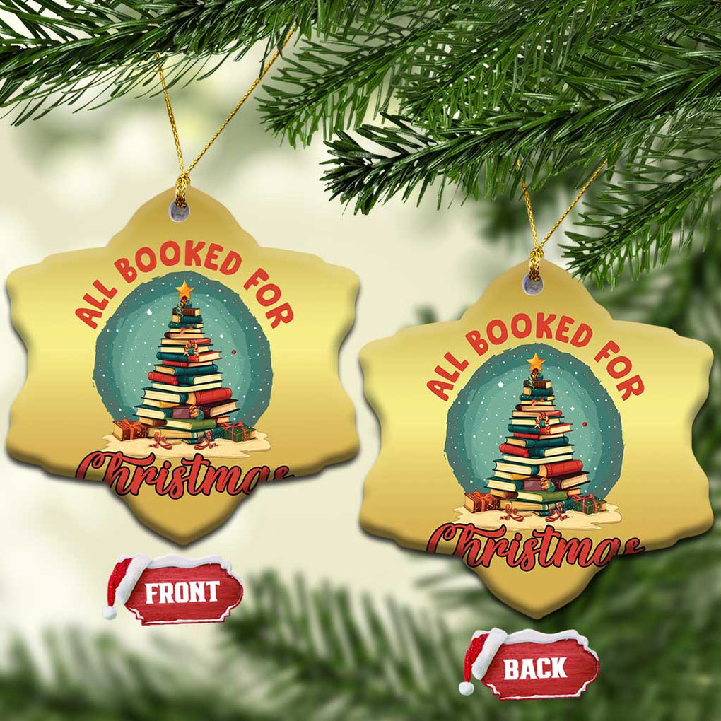 Xmas Book Lover Christmas Ornament All Booked For Christmas Tree Bookaholic TS09 Snow Flake Gold Print Your Wear