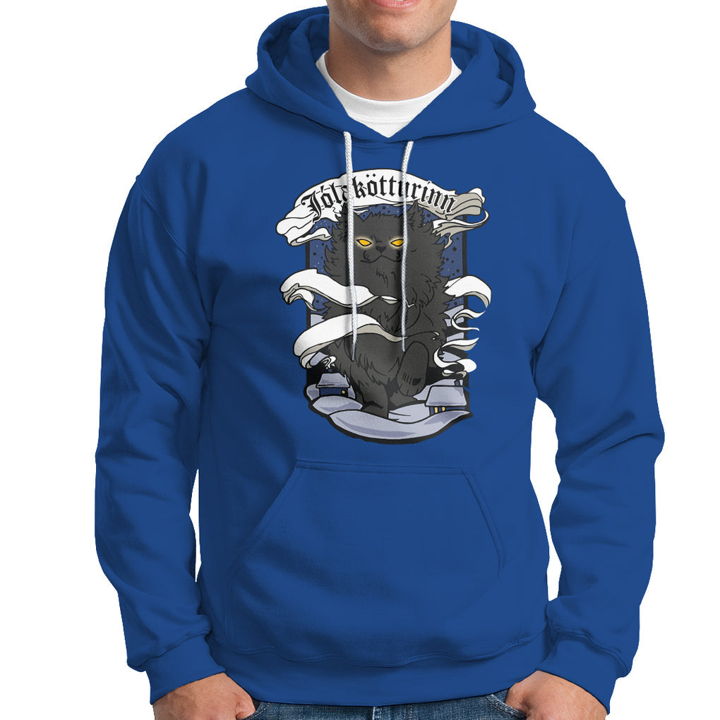 Icelandic Christmas Hoodie Yule Cat Jolakotturinn Xmas Eve TS09 Royal Blue Printyourwear