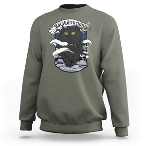 Icelandic Christmas Sweatshirt Yule Cat Jolakotturinn Xmas Eve TS09 Military Green Printyourwear
