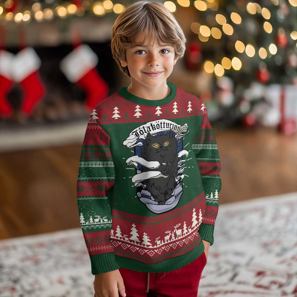 Icelandic Xmas Ugly Christmas Sweater Yule Cat Jolakotturinn Xmas Eve TS09 Christmas Print Your Wear