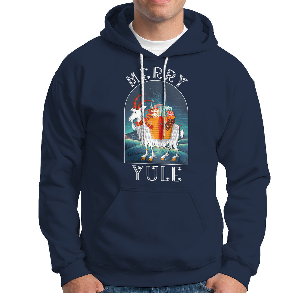 Yule Goat Jul Nordic Yuletide Merry Christmas Hoodie TS09 Navy Printyourwear