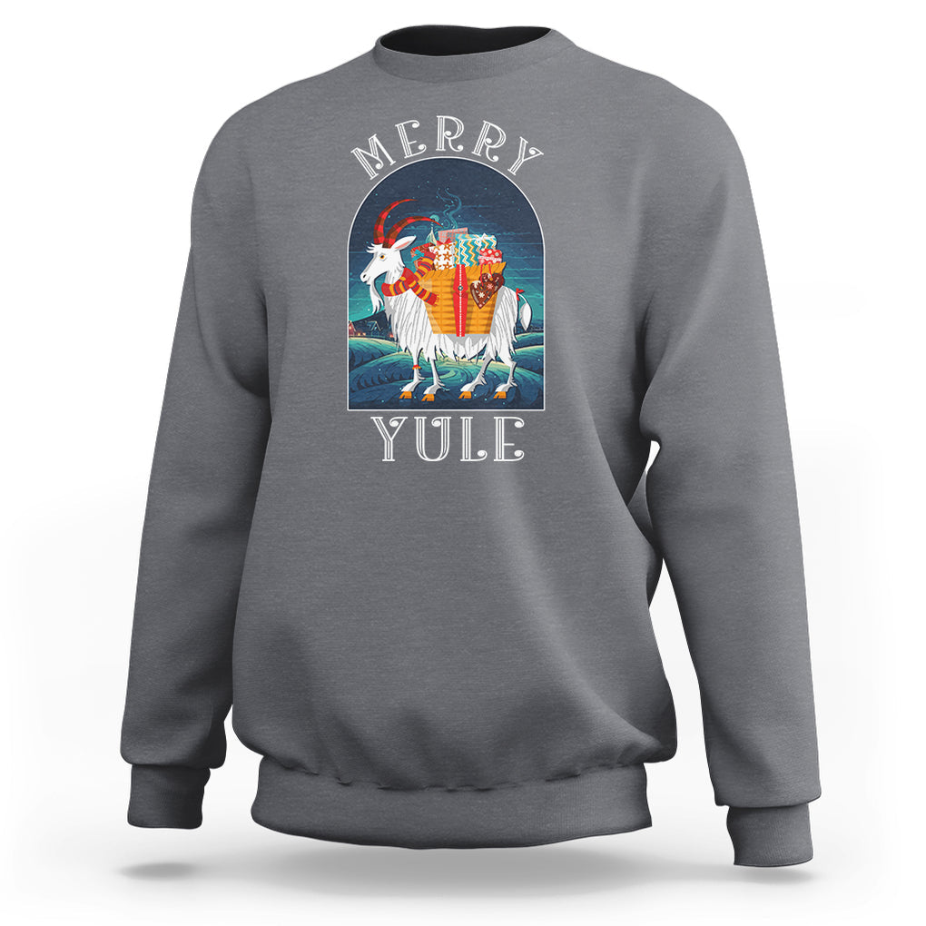 Yule Goat Jul Nordic Yuletide Merry Christmas Sweatshirt TS09 Charcoal Printyourwear