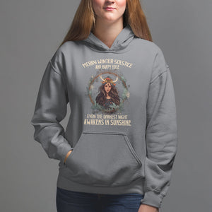 Merry Winter Solstice And Happy Yule Fairy Awakens In Sunshine Hoodie TS09 Charcoal Printyourwear