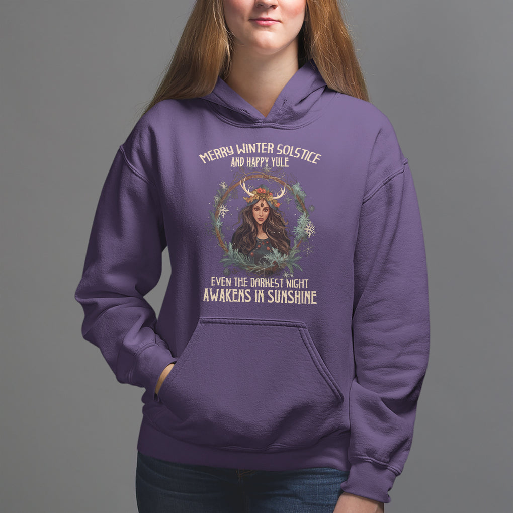 Merry Winter Solstice And Happy Yule Fairy Awakens In Sunshine Hoodie TS09 Purple Printyourwear