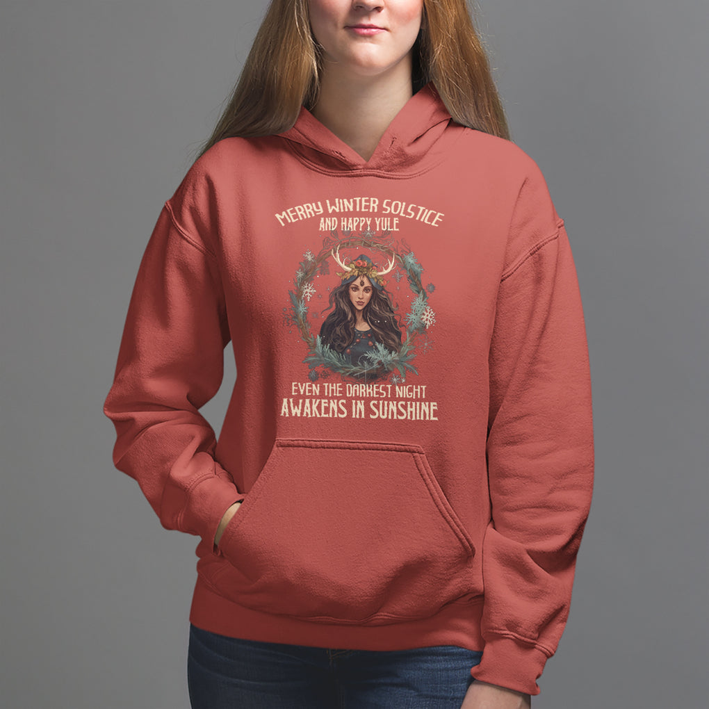 Merry Winter Solstice And Happy Yule Fairy Awakens In Sunshine Hoodie TS09 Red Printyourwear