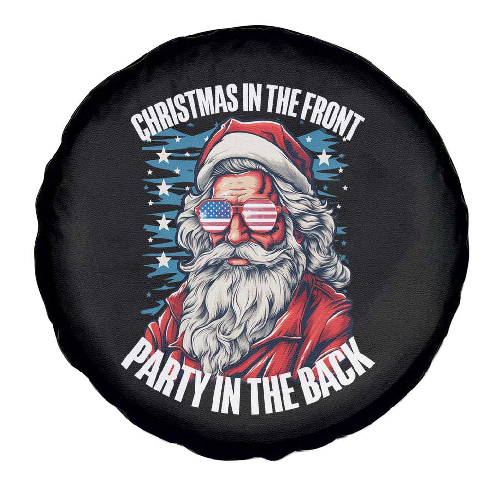 Christmas in the Front Party in the Back USA Patriotic Santa Spare Tire Cover TS09 Print Your Wear