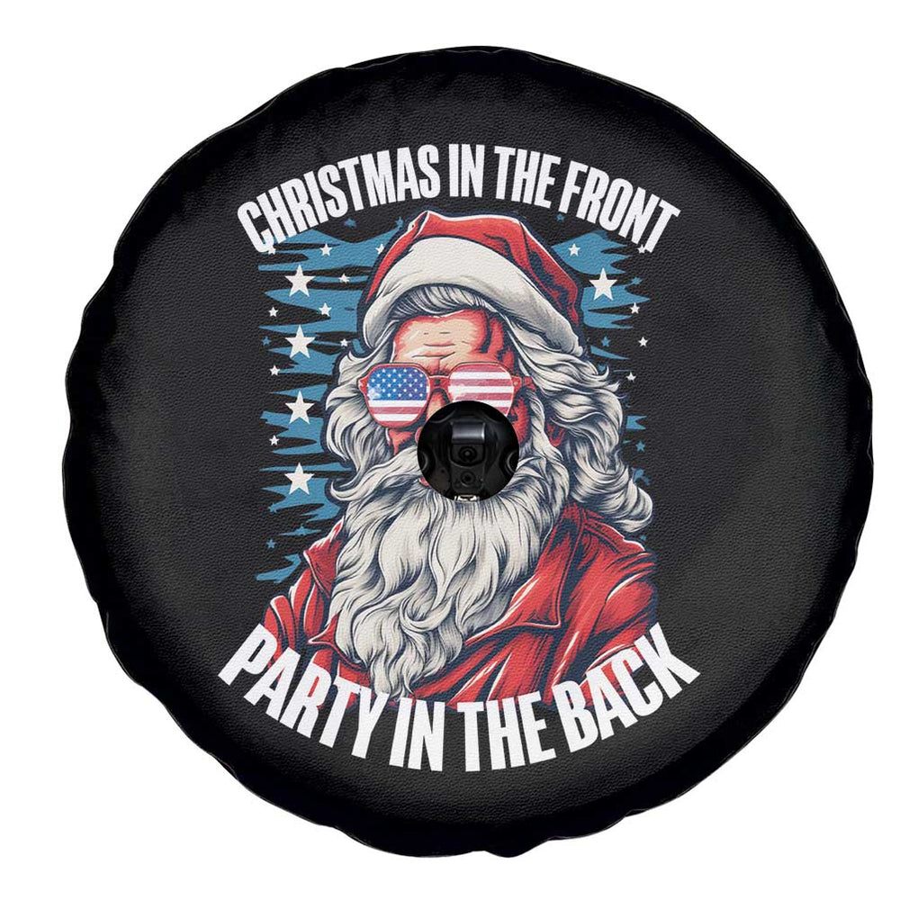 Christmas in the Front Party in the Back USA Patriotic Santa Spare Tire Cover TS09 Print Your Wear