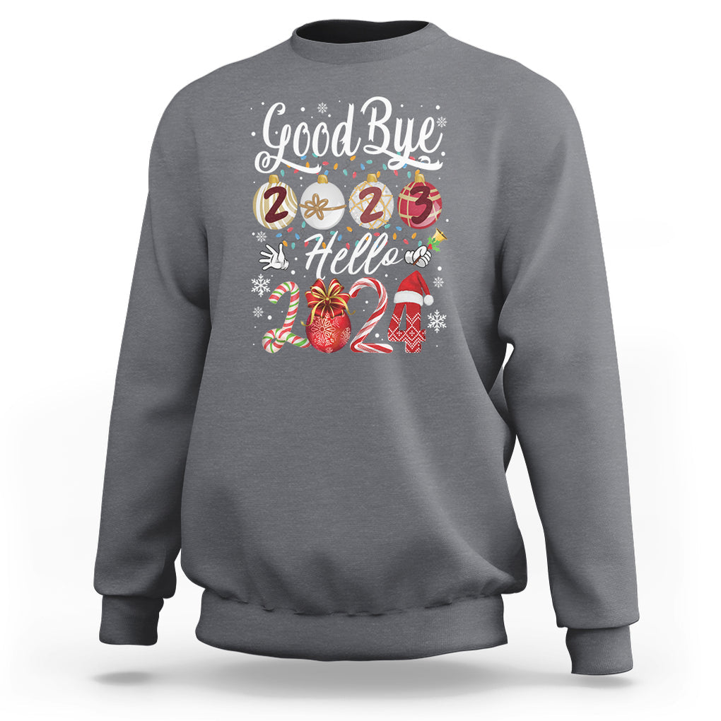 Goodbye 2023 Hello 2024 Happy New Year's Eve Sweatshirt TS09 Charcoal Printyourwear
