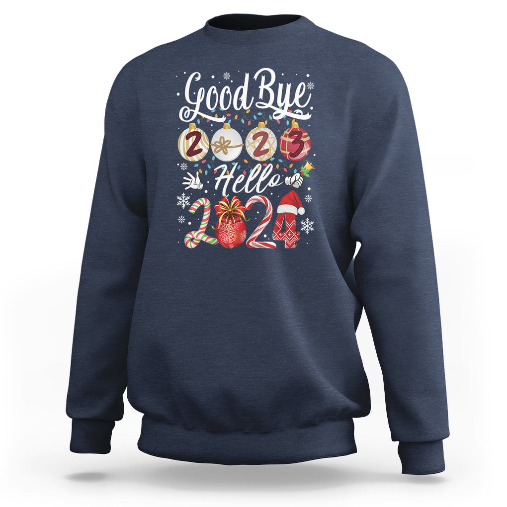 Goodbye 2023 Hello 2024 Happy New Year's Eve Sweatshirt TS09 Navy Printyourwear