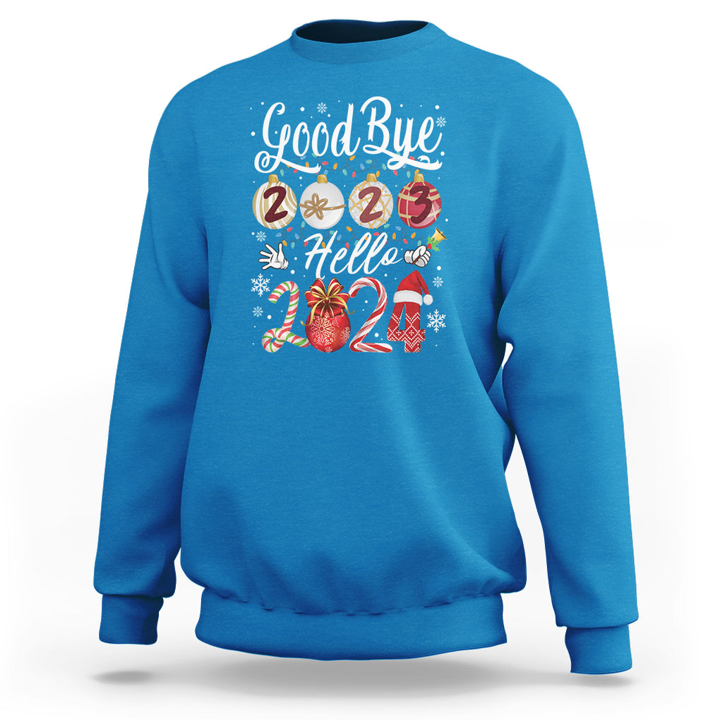 Goodbye 2023 Hello 2024 Happy New Year's Eve Sweatshirt TS09 Sapphire Printyourwear
