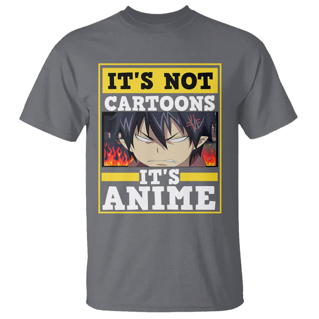 It's Not Cartoons It's Anime T Shirt Angry Eyes Japanese Manga TS09 Charcoal Printyourwear