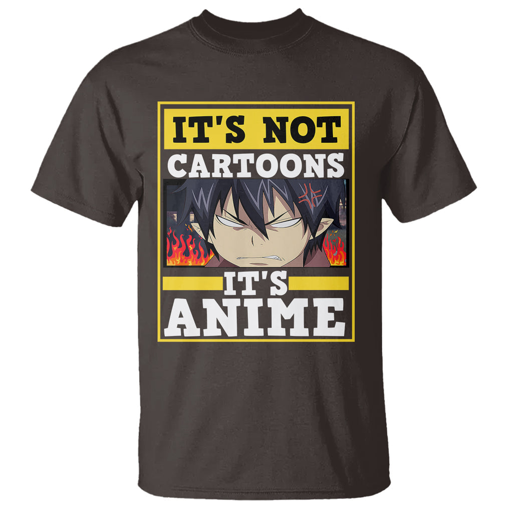 It's Not Cartoons It's Anime T Shirt Angry Eyes Japanese Manga TS09 Dark Chocolate Printyourwear