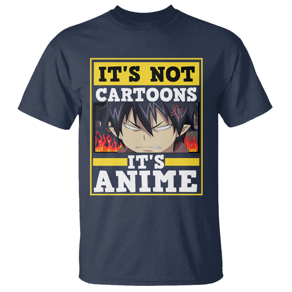 It's Not Cartoons It's Anime T Shirt Angry Eyes Japanese Manga TS09 Navy Printyourwear